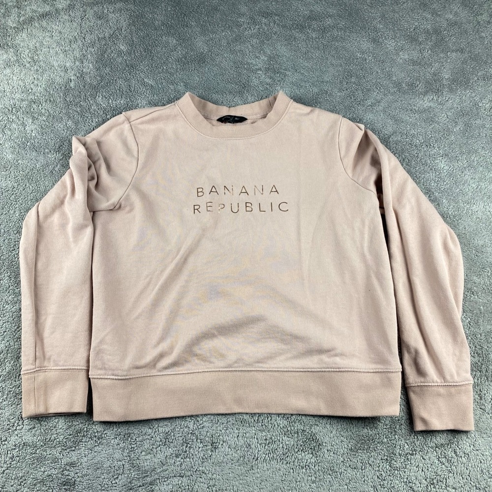 Banana Republic Sweatshirt Womens Small Pink Pullover Crew Neck Long Sleeve